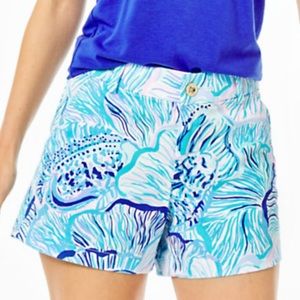 LILLY PULITZER Keller Shorts 4” Bermuda Blue Fishful Thinking Plus Size